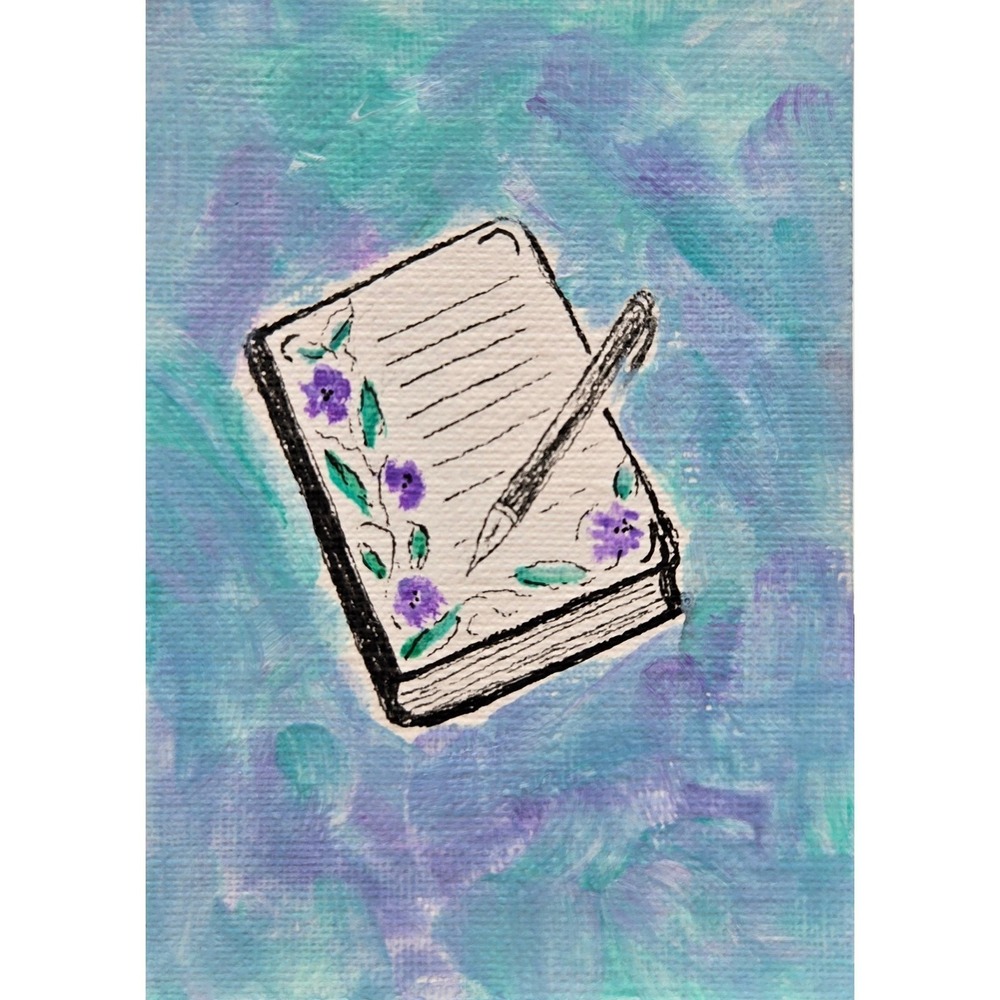 ACEO Original Journal Pen Acrylic Ink Painting Mini Art